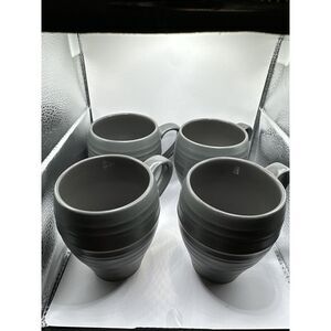 Mikasa Swirl Gray Mug Cup‎ DJ100 Coffee Tea Mug Cup Stoneware Set Of 4